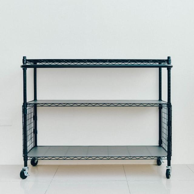 【dayneeds 日需百備】輕型 120x45x90公分三層推車旗艦組(置物架/微波爐架/層架/鐵架)