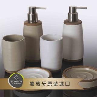 【MioMall 米歐廣場】舒蕾馬Sorema 歐風品味RUSTIC-白棕 漱口杯/牙刷架/牙杯(★奢華渡假飯店衛浴品味★)