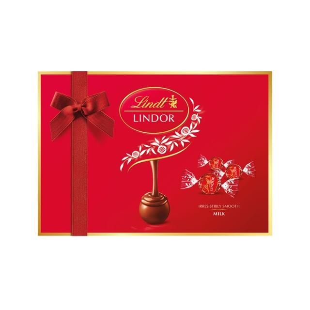 【Lindt 瑞士蓮】Lindor牛奶巧克力禮盒 14入 168g(巧克力禮盒)