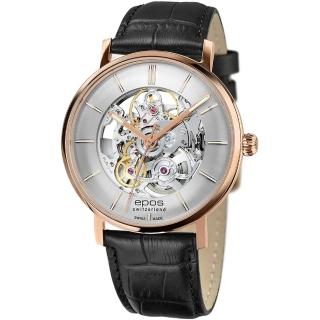 【epos 愛寶時】Originale 原創系列鏤空機械錶-40mm(3437.135.24.18.25FB)