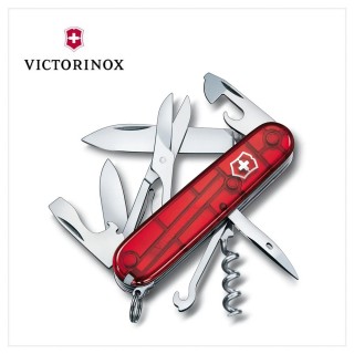 【VICTORINOX 瑞士維氏】Climber14用瑞士刀/透紅(1.3703.T)