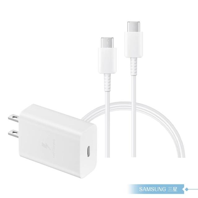 【Samsung 三星】原廠盒裝15W Type C充電器T1510+三星製造 雙Type C線組(for Galaxy M)