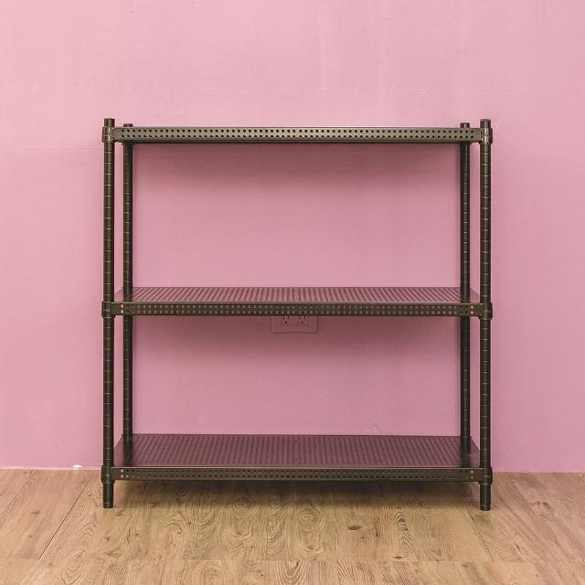 【dayneeds 日需百備】極致美學 90x35x90公分烤漆三層架(沖孔鐵架/收納層架/展示架/層架/鐵架)