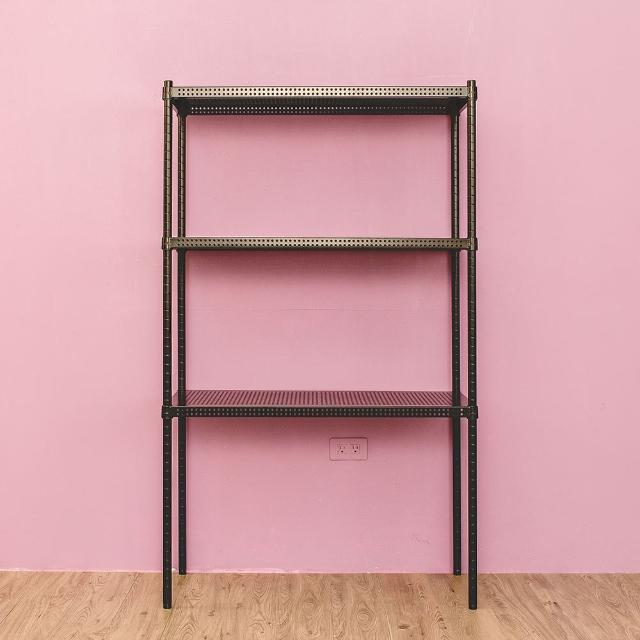 【dayneeds 日需百備】極致美學 90x45x135公分烤漆三層架(沖孔鐵架/收納層架/展示架/層架/鐵架)