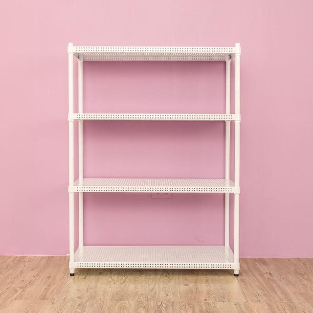 【dayneeds 日需百備】極致美學 90x45x120公分烤漆四層架(沖孔鐵架/收納層架/展示架/層架/鐵架)