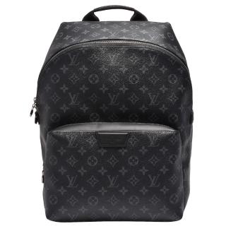 【Louis Vuitton 路易威登】M43186 Apollo系列 Monogram Eclipse帆布牛皮鑲飾拉鍊後背包(黑灰)