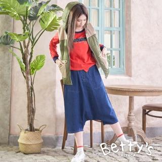 【betty’s 貝蒂思】低檔造型牛仔飛鼠褲(牛仔藍)