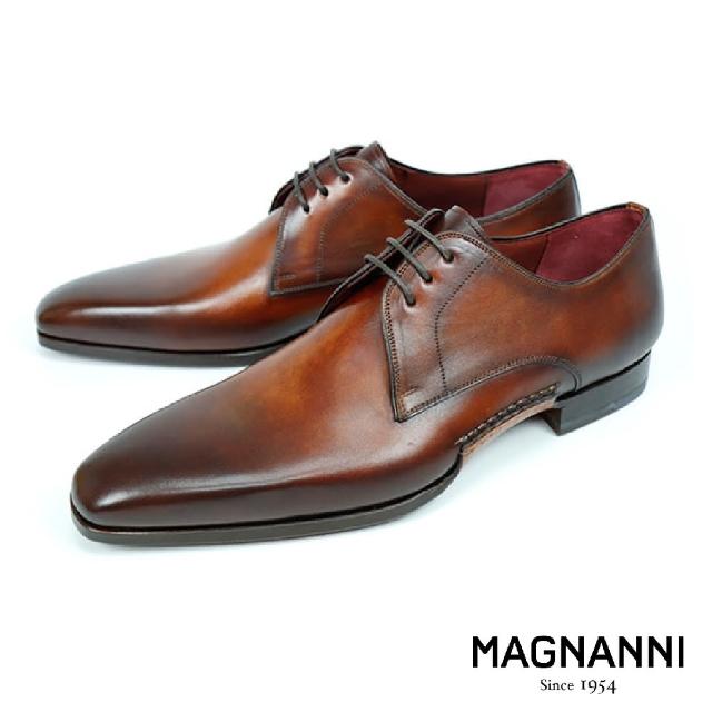 MAGNANNI【MAGNANNI】經典復古刷色德比紳士鞋(棕色 21400-COG)