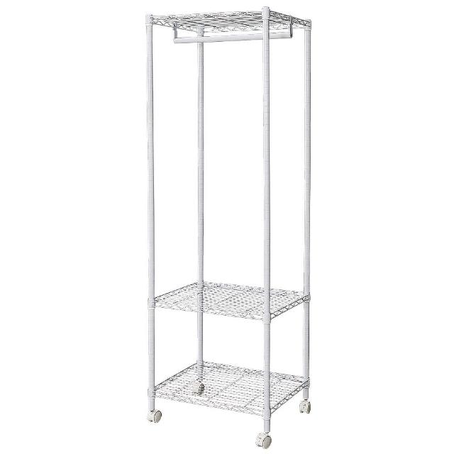 【dayneeds 日需百備】輕型 60x45x180cm 烤漆三層單桿衣櫥(附輪衣櫥/掛衣架/收納架/層架/鐵架)