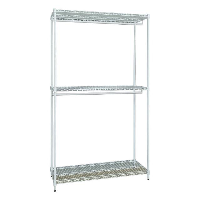 【dayneeds 日需百備】荷重型 120x45x210cm 烤漆三層雙桿衣櫥(置物架/掛衣架/收納架/層架/鐵架)