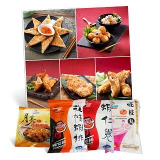 【興達港歐董魚丸】花枝蝦排/月亮花枝蝦餅/花枝丸/蝦仁卷/黑輪包蛋任選4-5入組