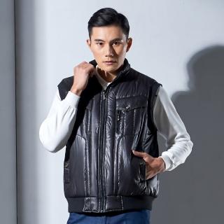 【JOHN DUKE 約翰公爵】雙層立領鋪棉防風背心黑色(15-479952)
