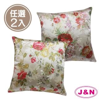 【J&N】花語絲絨抱枕60*60(2入/1組)