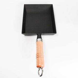 【福介商店】南部鐵器 岩鑄 木柄玉子燒鑄鐵鍋(IH爐可用鍋 日式煎蛋捲 單柄小煎鍋 長柄小方鍋 平底鍋)