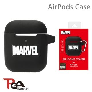 【iJacket】AirPods 1/2代 Marvel漫威英雄 防撞擊 夜光 矽膠套(Logo黑)