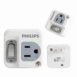【Philips 飛利浦】1開1插電腦壁插(SPB1411W)