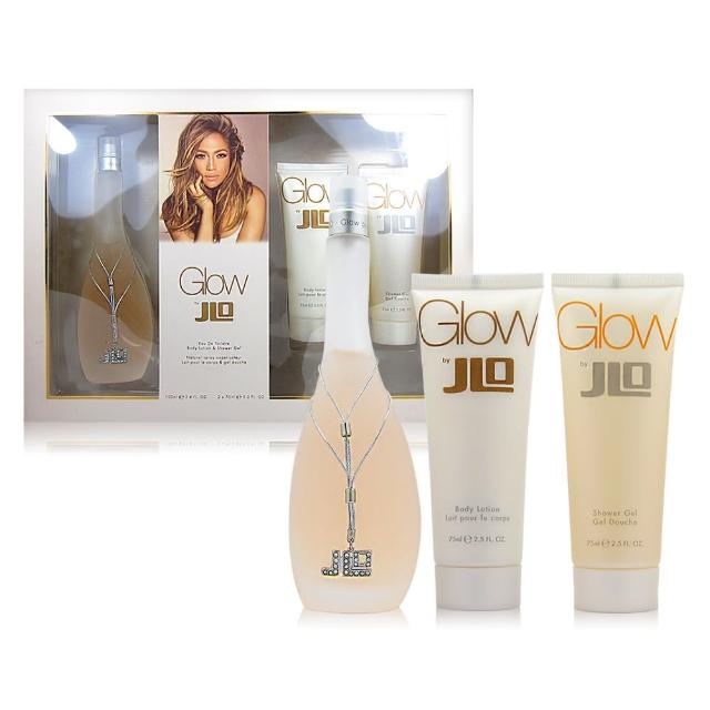 【J.LO 珍妮佛羅培茲】GLOW淡香水100ml+ 乳液75ml+沐浴膠75ml 禮盒組(限量)