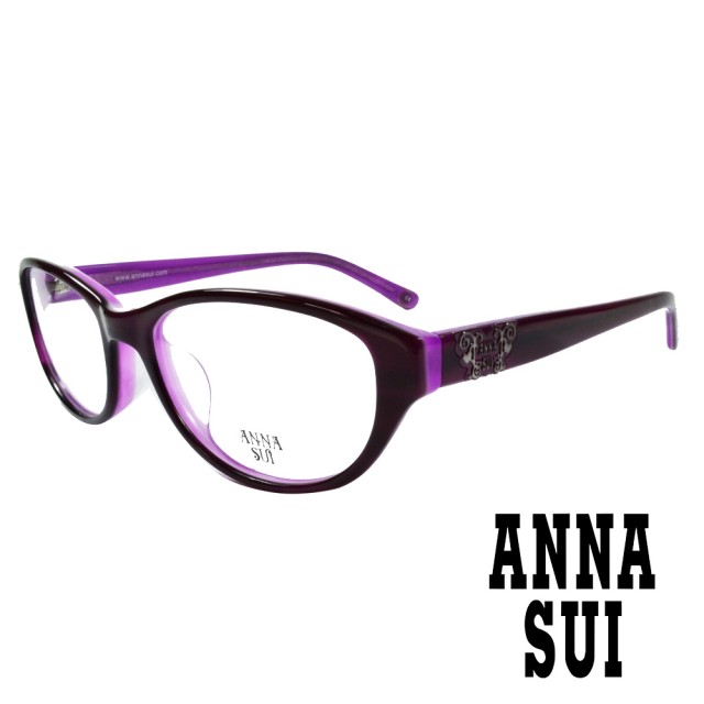 【ANNA SUI 安娜蘇】花漾蝴蝶LOGO光學眼鏡(紫 AS633-753)