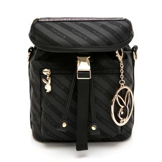 【PLAYBOY】後背包可斜背 時尚黑潮系列(黑色)