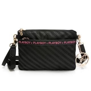 【PLAYBOY】手拿包可斜背 時尚黑潮系列(黑色)