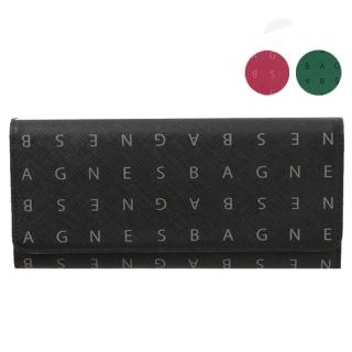 【agnes b.】滿版字母防刮翻蓋長夾(多色/任選)