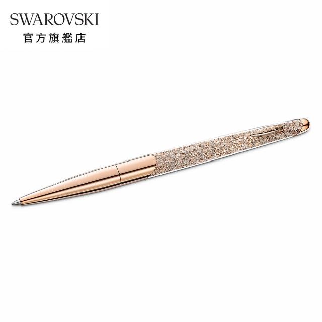 【SWAROVSKI 施華洛世奇】Crystalline Nova 玫金色白水晶圓珠筆