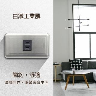 【朝日電工】工業風白鐵組合式單插座組(復古插座組)