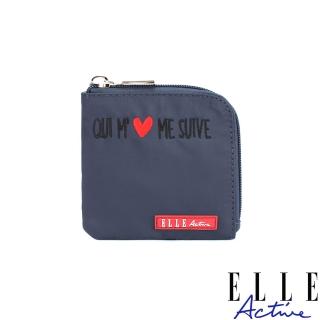 【ELLE active】熱愛追隨系列-短夾/零錢包-深灰色