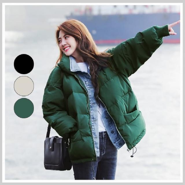 創翊韓都【創翊韓都】羽絨衣 翻領拼接牛仔羽絨短外套IG8512-創翊韓都(預購)