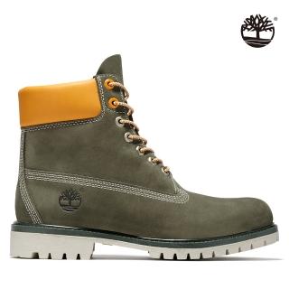 【Timberland】男款深綠色磨砂革中筒靴(A2BB6A58)