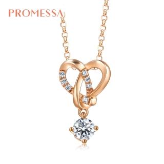 【點睛品】Promessa 19分 同心結 18K玫瑰金鑽石項鍊