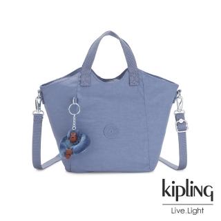 【KIPLING】氣質粉嫩藍輕盈手提斜背包-NORI