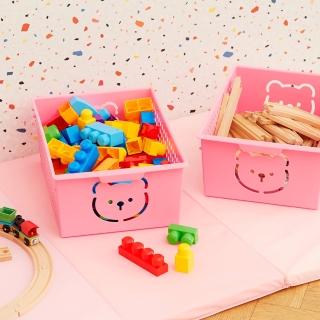 【LITEM 里特】小熊收納置物籃/粉紅(整理盒/分類盒/小物收納/抽屜收納/文具桌上收納)