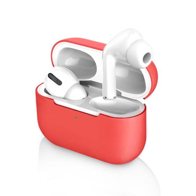 【iDeatry】AirPods Pro 充電盒保護套 矽膠套 輕薄可水洗 無線耳機收納盒 軟套 無掛勾款-時尚紅(耳機套)