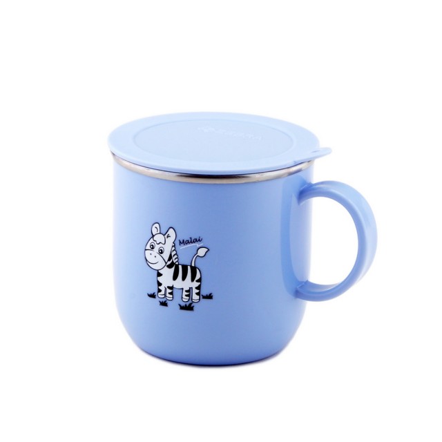 【ZEBRA 斑馬牌】304不鏽鋼兒童馬克杯-附蓋 7CM 250CC(兒童杯 隔熱杯 馬克杯)