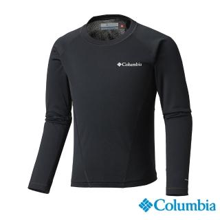 【Columbia 哥倫比亞】童款-Omni-HEAT 保暖快排內著上衣-黑色(UAY69270BK / 保暖.快排.休閒)