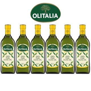 【Olitalia 奧利塔】純橄欖油1000mlx6瓶(禮盒組)