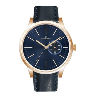 【Max Max】羅馬設計師面盤皮帶錶-全藍36MM(MAS7035-M3)