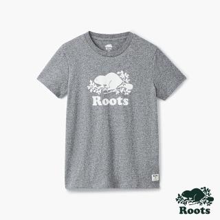 【Roots】女裝 Roots 庫柏海狸短袖T恤(灰色)