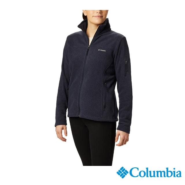 【Columbia 哥倫比亞】女款-刷毛外套-深藍(UER10120NY / 保暖.舒適.針織)