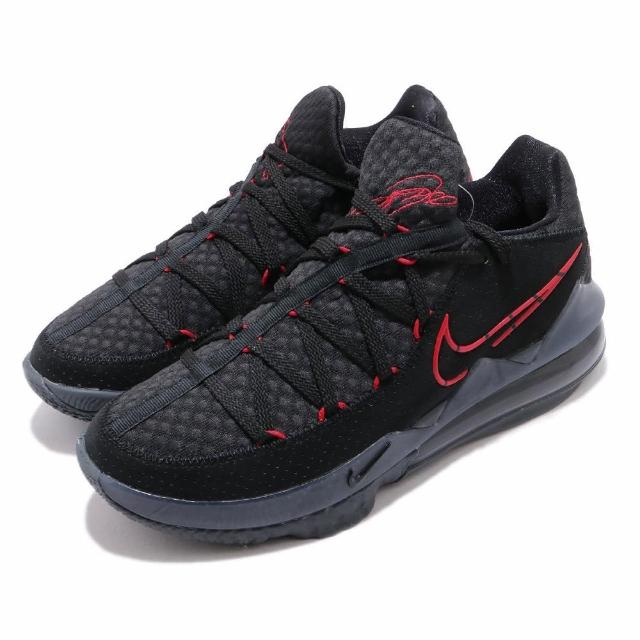 【NIKE 耐吉】籃球鞋 Lebron XVII Low 運動 男鞋 氣墊 包覆 避震 明星款LBJ 黑 紅(CD5006-001)