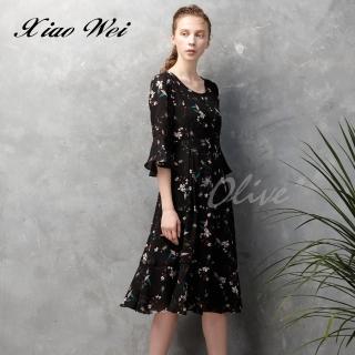 【CHENG DA】專櫃精品春夏款時尚五分袖洋裝(NO.513311)