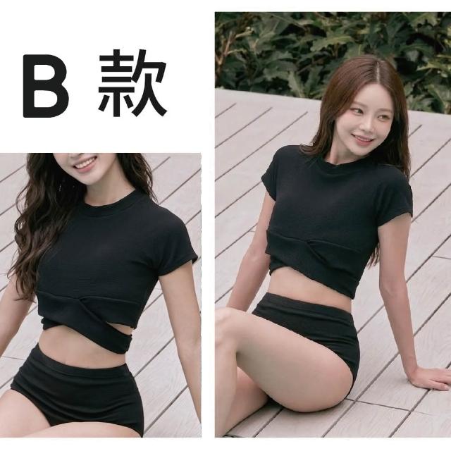 【SeasonsBikini 】連身泳裝泳衣顯瘦美背 -組合-大尺碼(連身泳裝 女泳裝 兩件式泳裝 連身顯瘦美背)