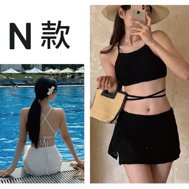 【SeasonsBikini 】連身泳裝泳衣顯瘦美背 -組合-大尺碼(連身泳裝 女泳裝 兩件式泳裝 連身顯瘦美背)