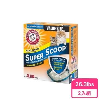 【ARM&HAMMER 鐵鎚】凝結貓砂-無味配方 26.3LBS/11.93kg(2入組)