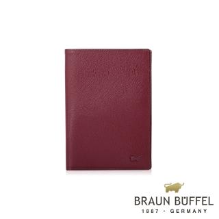 【BRAUN BUFFEL 德國小金牛】台灣總代理 奧菲莉亞R 護照夾-深櫻桃色(BF643-R181-DC)