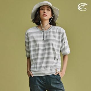 【ADISI】女短袖COOLMAX沁涼條紋休閒造型T AL2011053 / S-XL(涼感、透氣、輕量、吸濕排汗)