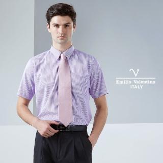 【Emilio Valentino 范倫鐵諾】典雅簡約條紋襯衫_紫(30-9H2536)