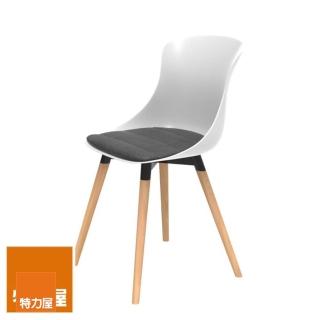 【特力屋】組 - 萊特 塑鋼椅 櫸木腳架40mm/白椅背/灰座墊