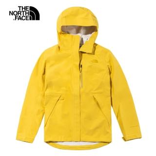 【The North Face】The North Face北面女款黃色防水透氣連帽衝鋒衣|496ZZBJ